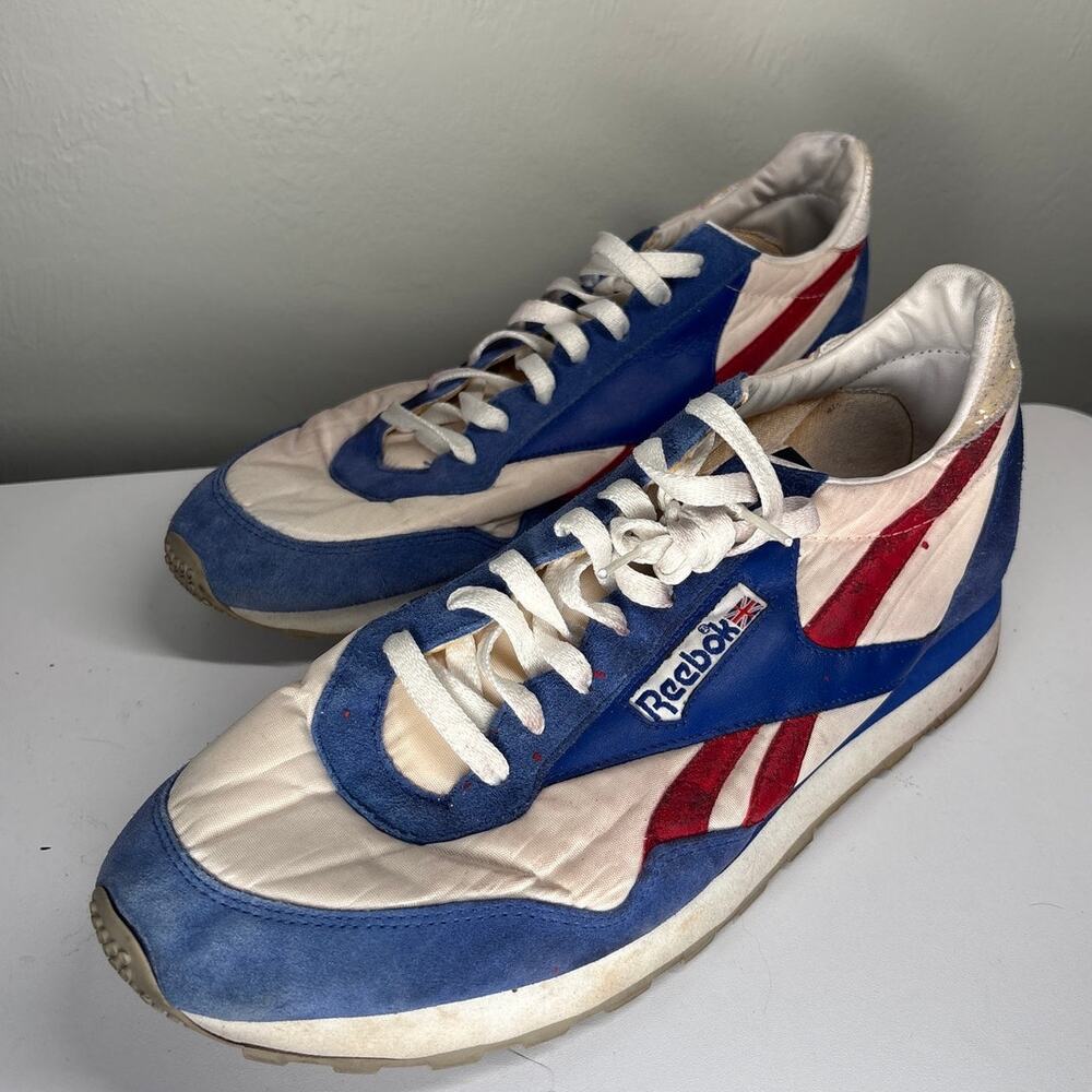 Reebok Paris Runner OG Sneakers Mens 11.5 White/Royal/Red/White Athletic Shoes - Picture 2 of 8